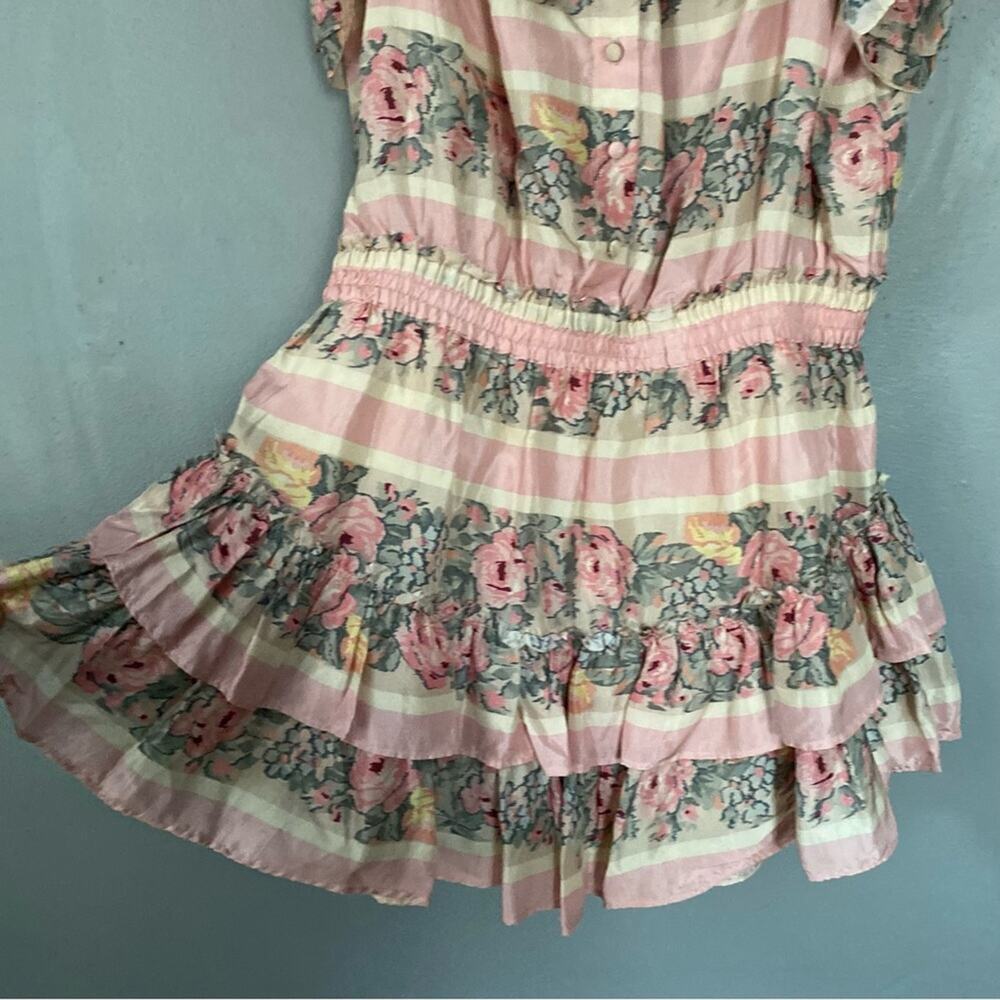 LOVESHACKFANCY Pink Mini Dress Coquette Marina Dress Ribbon Feminine Romantic M - Picture 11 of 15